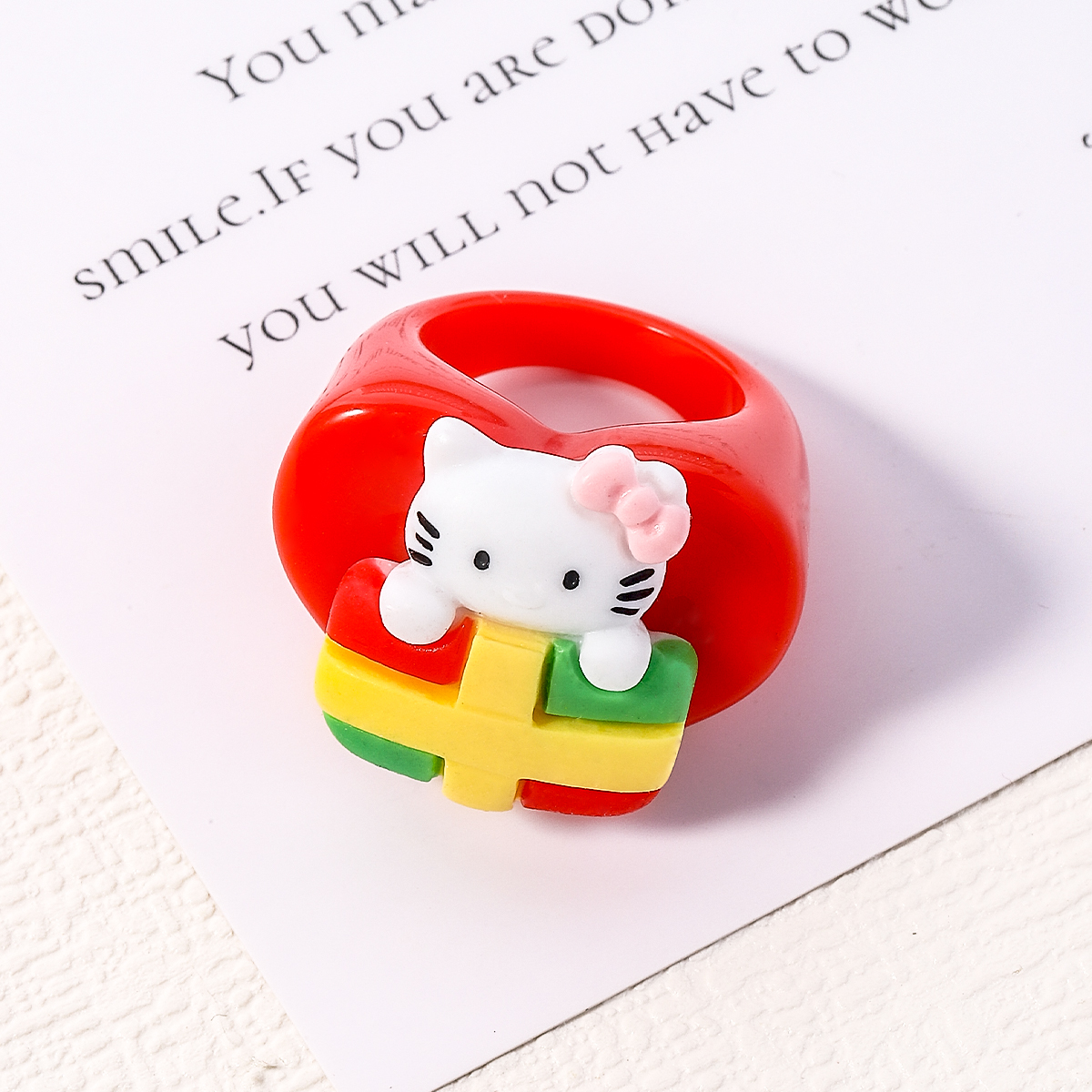 Cute Christmas Tree Santa Claus Arylic Resin Unisex Rings 1 Piece