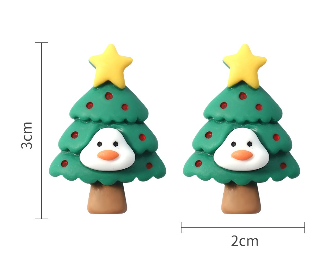 Cute Christmas Tree Santa Claus Christmas Socks Arylic Synthetic Resin Three-dimensional Womenu0027S