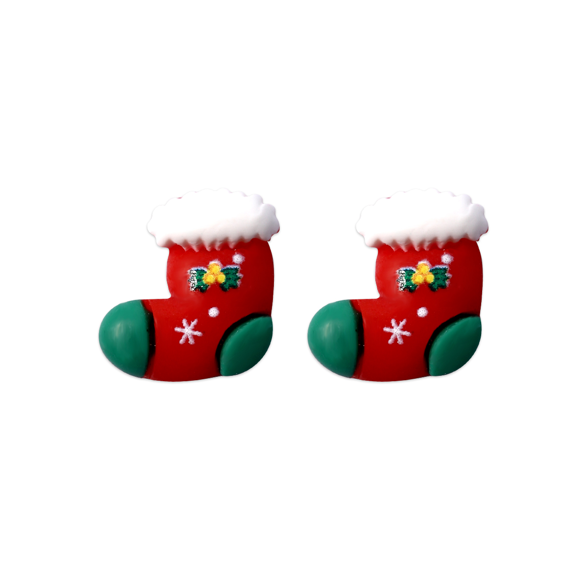 Cute Christmas Tree Santa Claus Christmas Socks Arylic Synthetic Resin Three-dimensional Womenu0027S