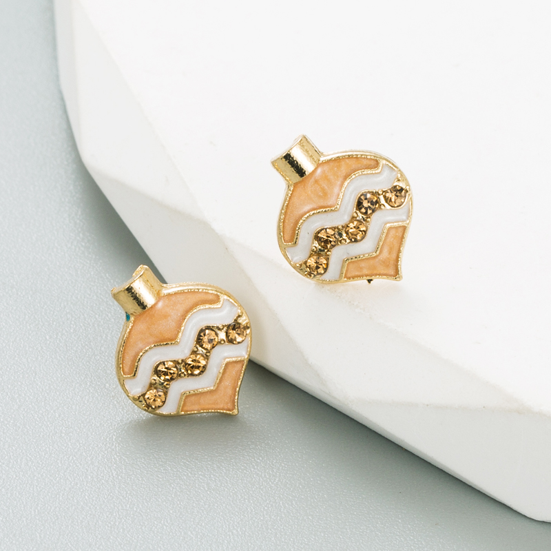 Simple Style Geometric Bottle Alloy Enamel Rhinestones Womenu0027S Ear Studs 1 Pair