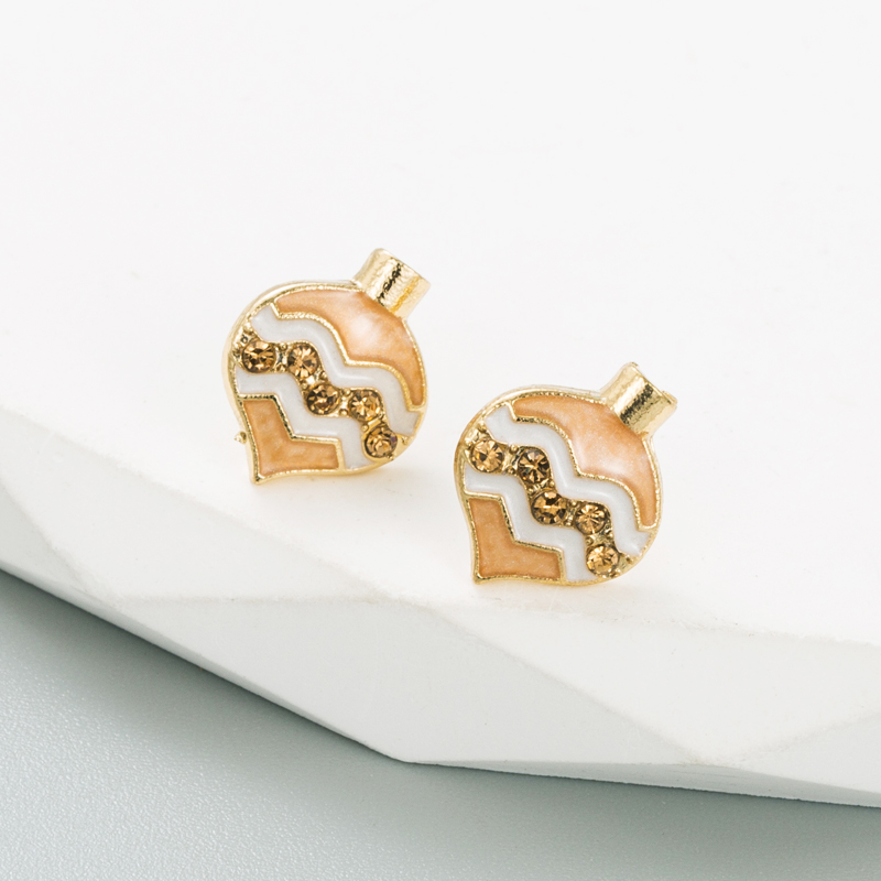 Simple Style Geometric Bottle Alloy Enamel Rhinestones Womenu0027S Ear Studs 1 Pair