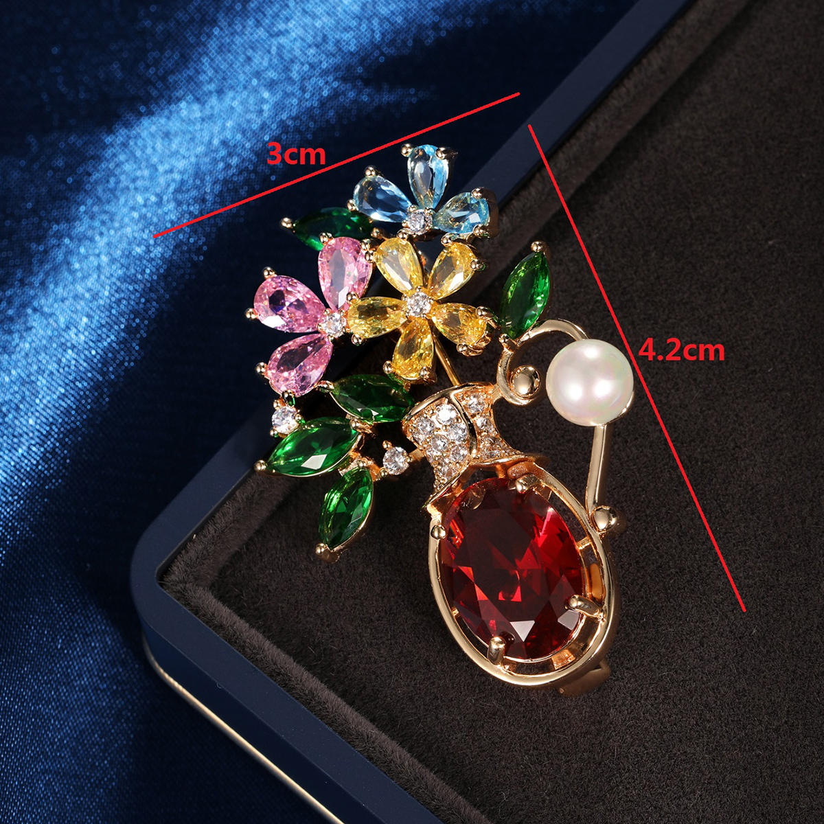 Elegant Vase Copper Plating Zircon Unisex Brooches