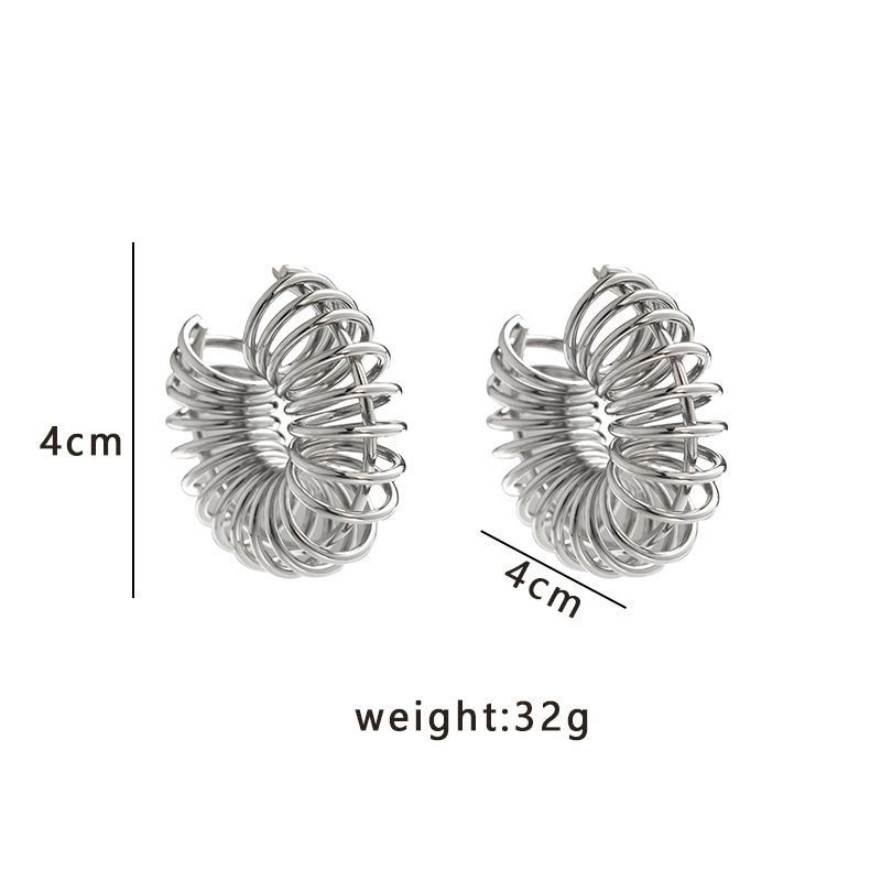 Exaggerated Geometric Copper Plating Earrings 1 Pair