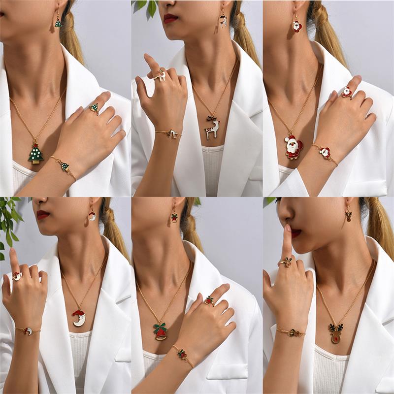 Cute Cartoon Alloy Stoving Varnish Womenu0027S Rings Earrings Necklace 1 Set