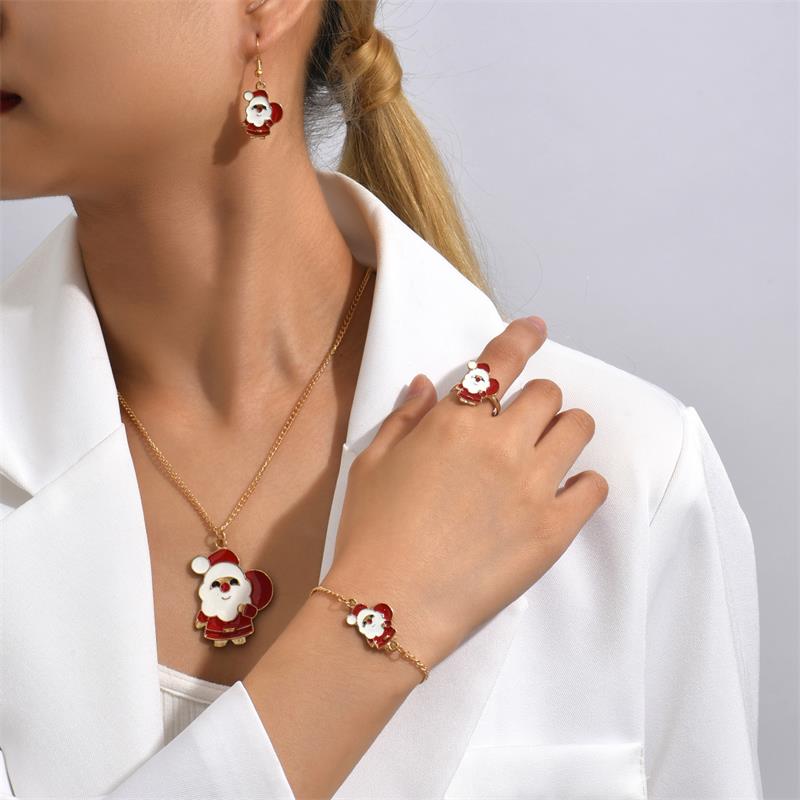 Cute Cartoon Alloy Stoving Varnish Womenu0027S Rings Earrings Necklace 1 Set