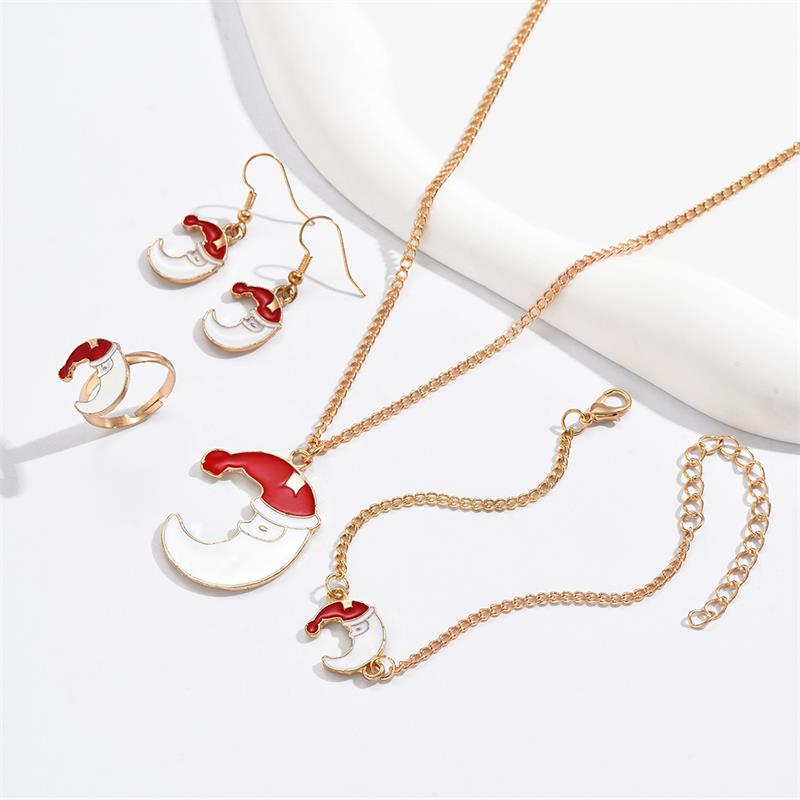 Cute Cartoon Alloy Stoving Varnish Womenu0027S Rings Earrings Necklace 1 Set