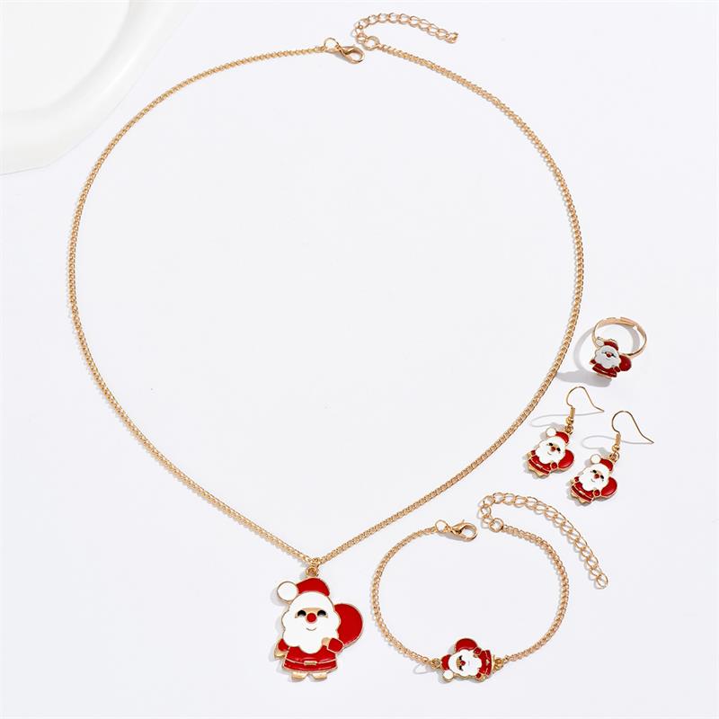 Cute Cartoon Alloy Stoving Varnish Womenu0027S Rings Earrings Necklace 1 Set