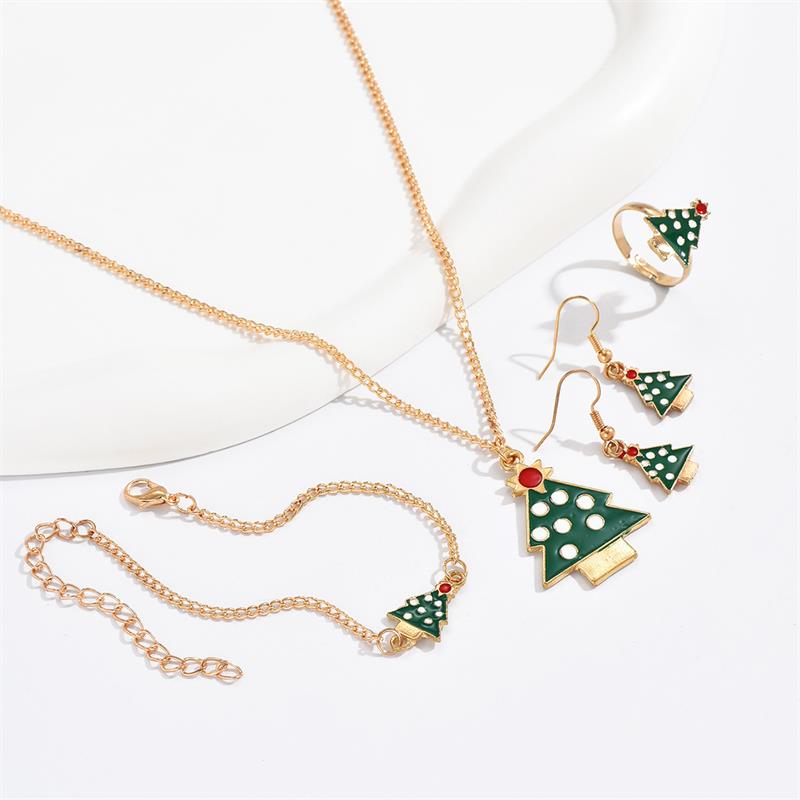 Cute Cartoon Alloy Stoving Varnish Womenu0027S Rings Earrings Necklace 1 Set