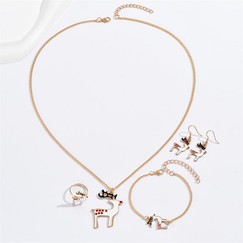 Cute Cartoon Alloy Stoving Varnish Womenu0027S Rings Earrings Necklace 1 Set