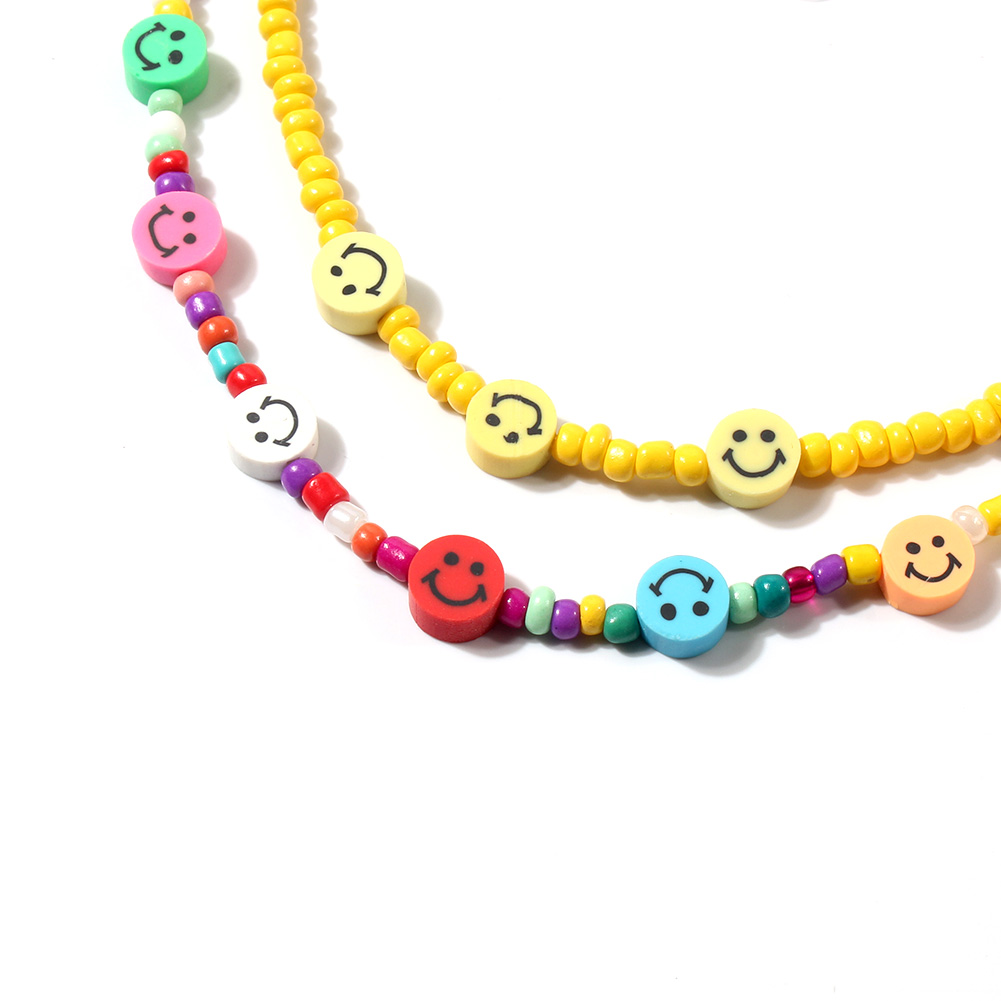 Cute Smiley Face Plastic Beaded Womenu0027S Necklace 1 Piece