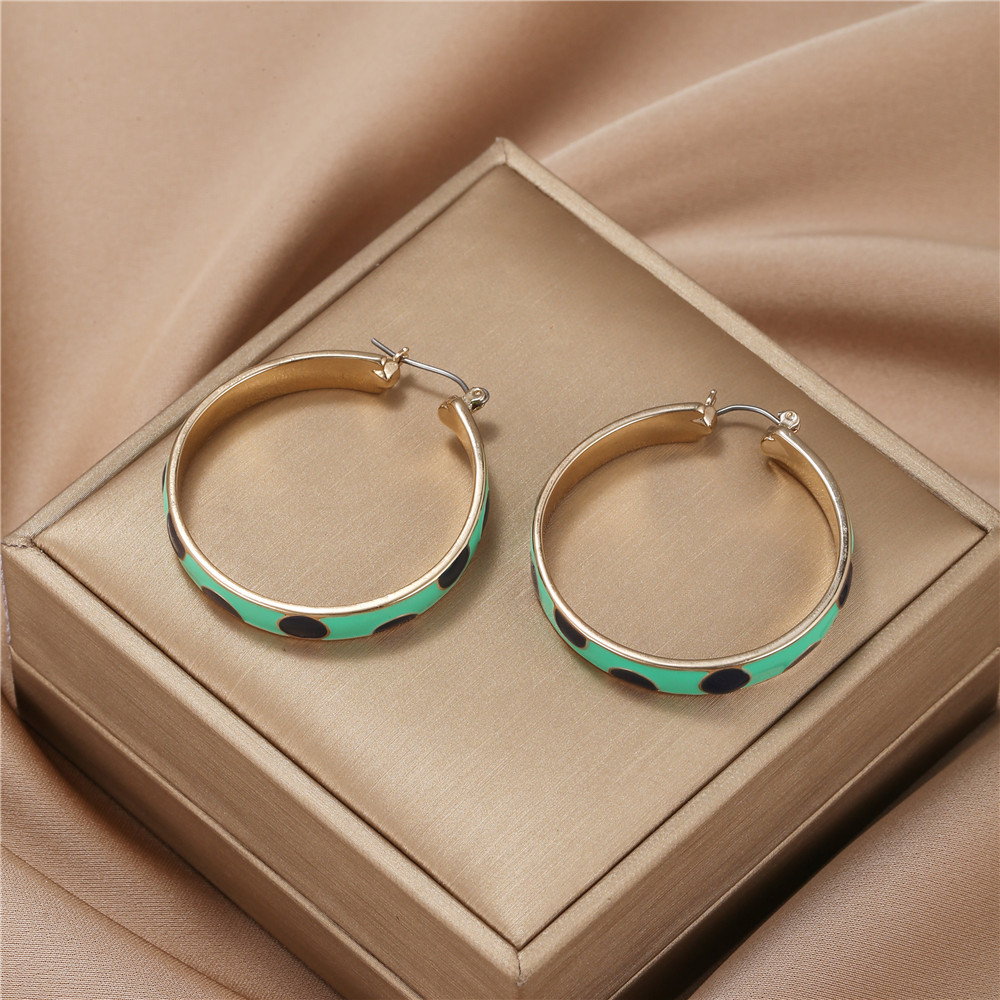 Fashion Polka Dots Alloy Enamel Womenu0027S Earrings 1 Pair