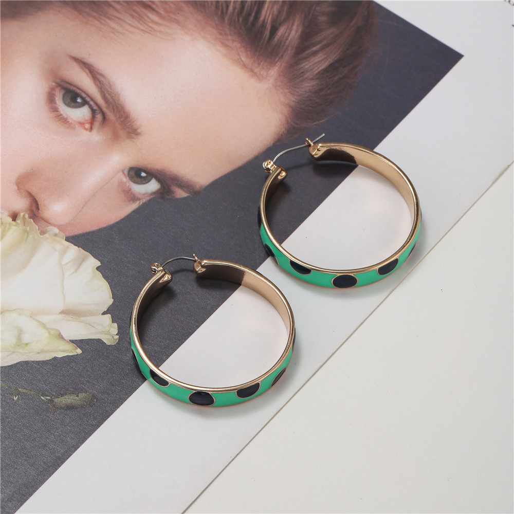 Fashion Polka Dots Alloy Enamel Womenu0027S Earrings 1 Pair