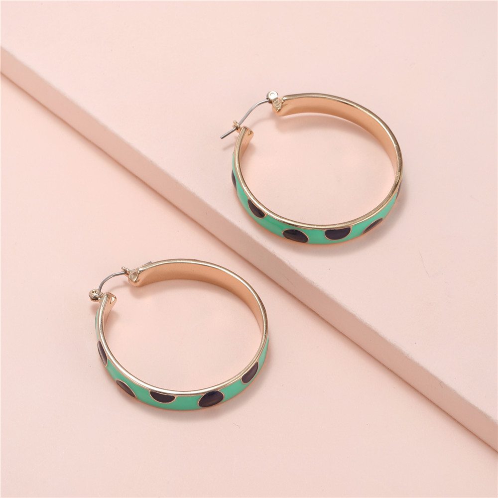 Fashion Polka Dots Alloy Enamel Womenu0027S Earrings 1 Pair