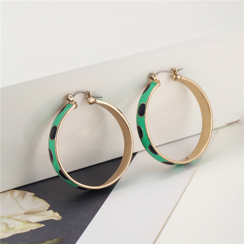 Fashion Polka Dots Alloy Enamel Womenu0027S Earrings 1 Pair