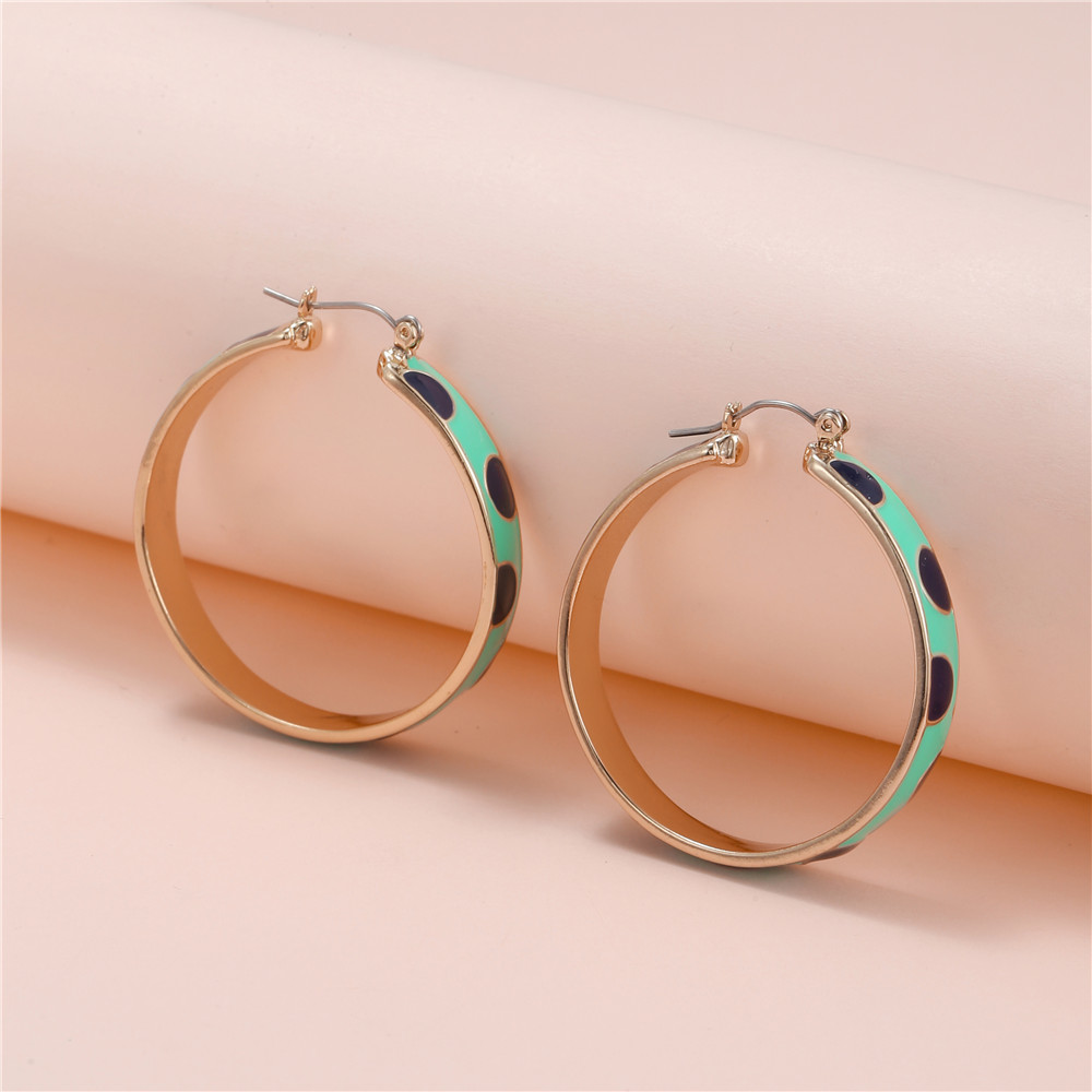 Fashion Polka Dots Alloy Enamel Womenu0027S Earrings 1 Pair