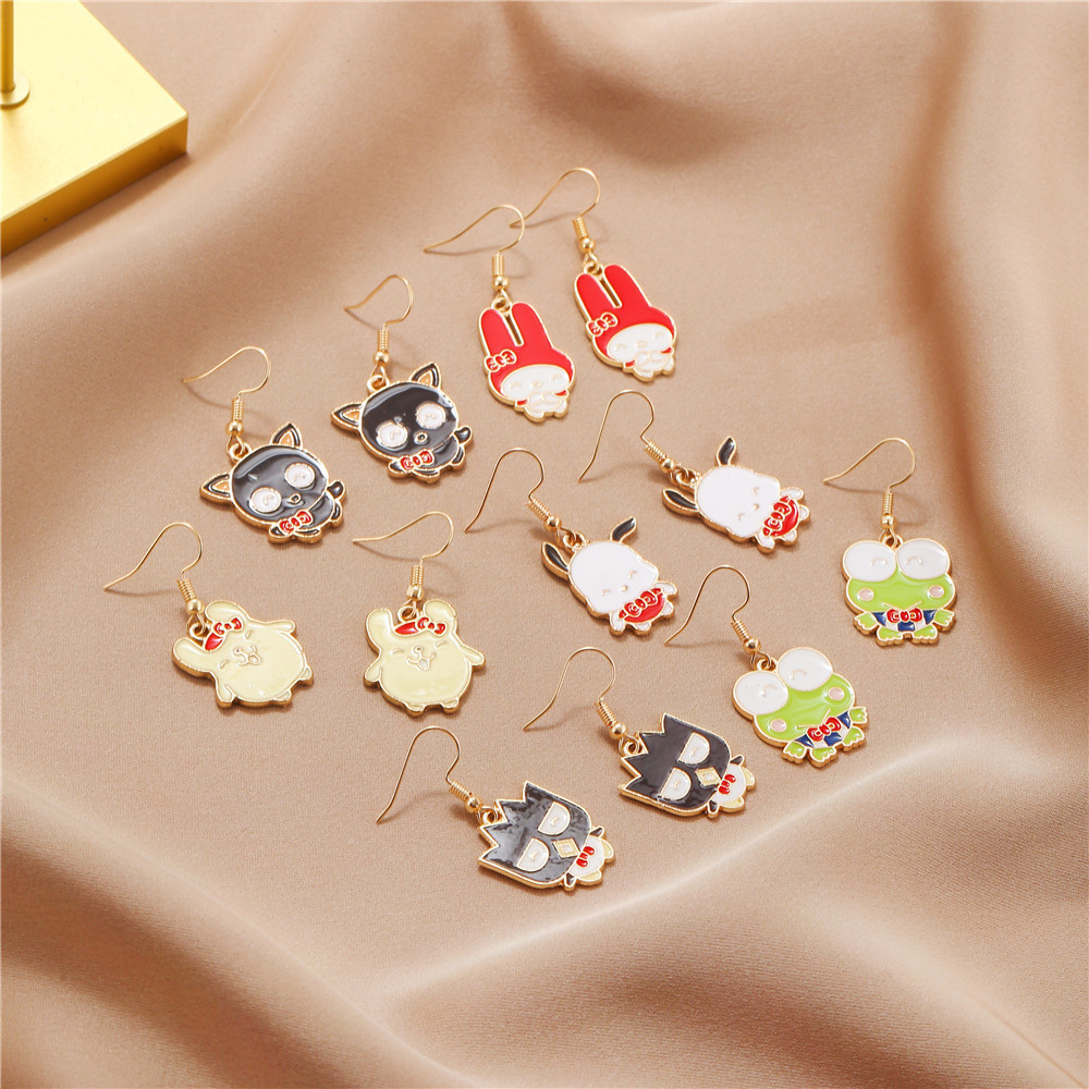 Sweet Cartoon Alloy Enamel Plating Womenu0027S Drop Earrings 1 Pair