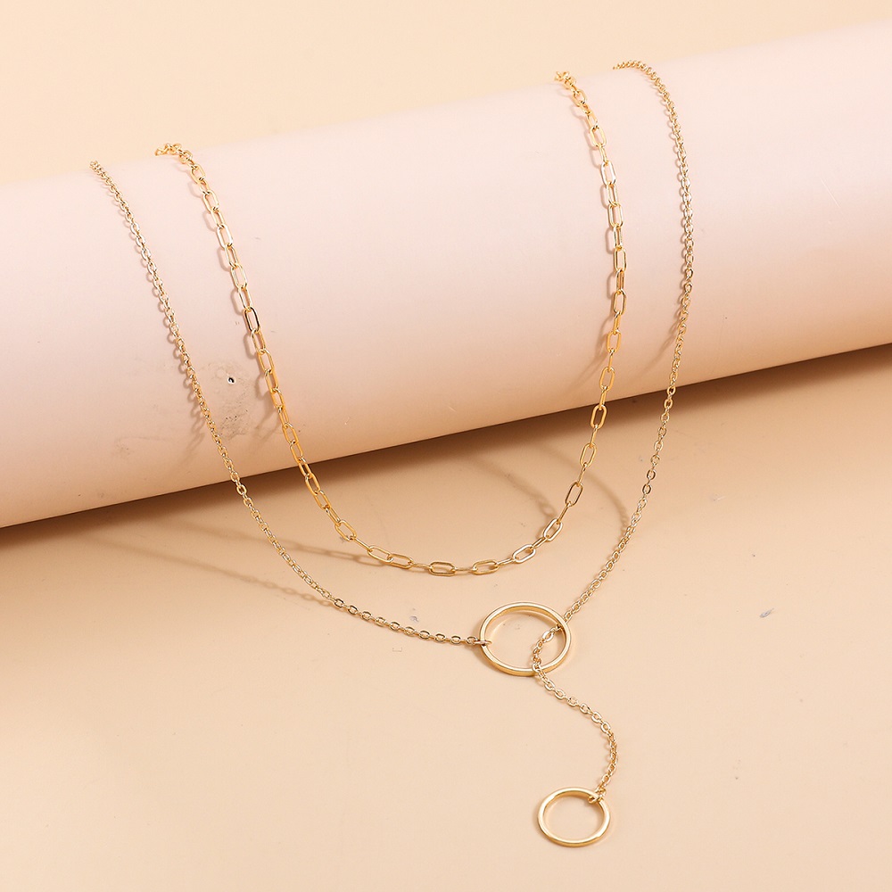 Simple Style Geometric Alloy Plating Womenu0027S Layered Necklaces