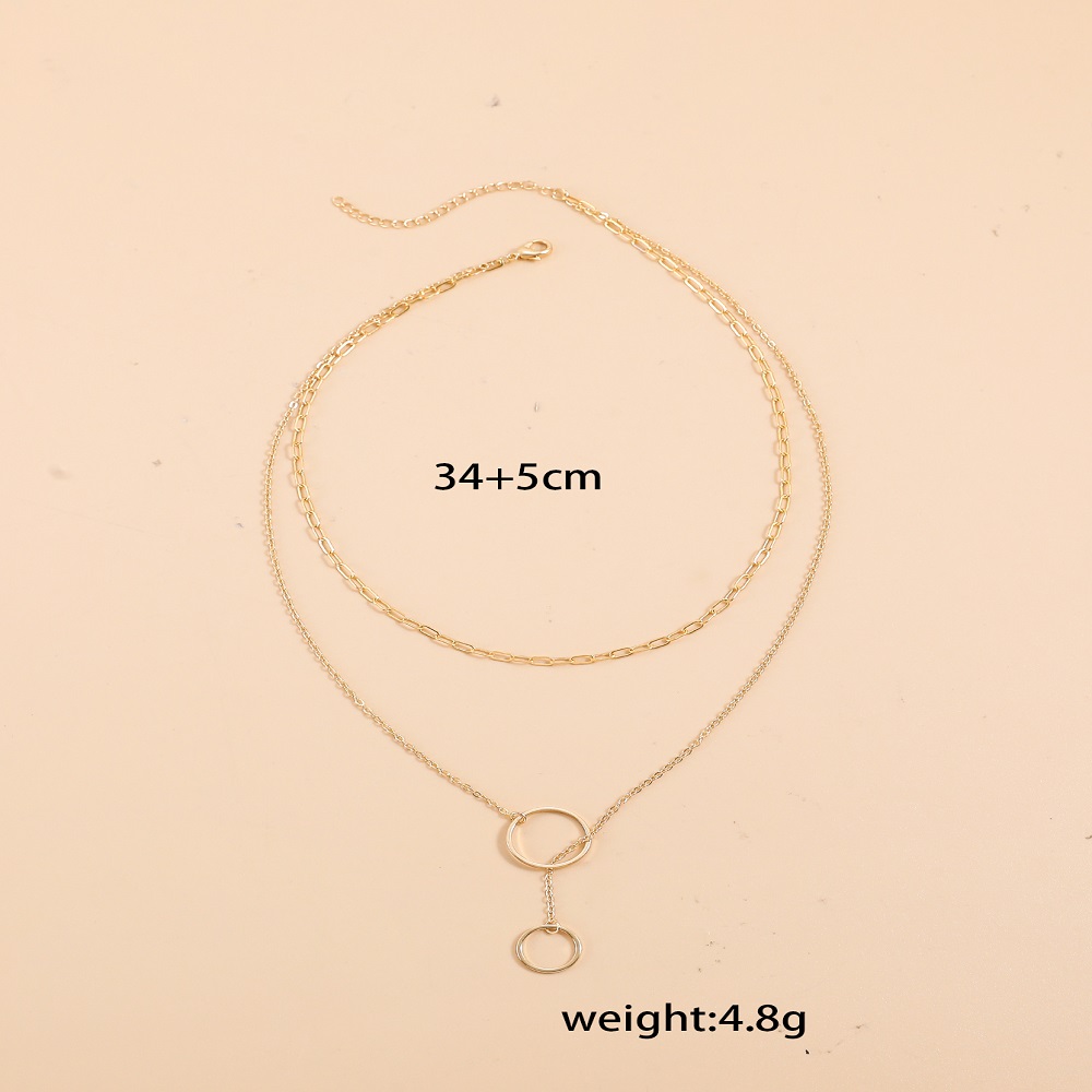 Simple Style Geometric Alloy Plating Womenu0027S Layered Necklaces