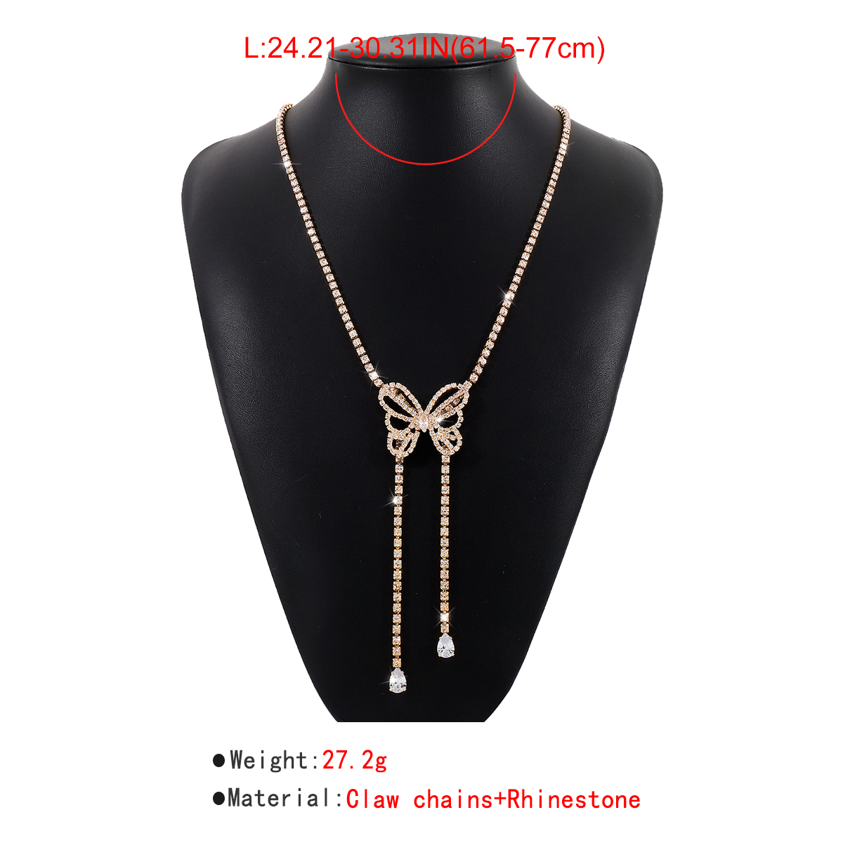 Fashion Butterfly Alloy Rhinestone Tassel Womenu0027S Sweater Chain 1 Piece