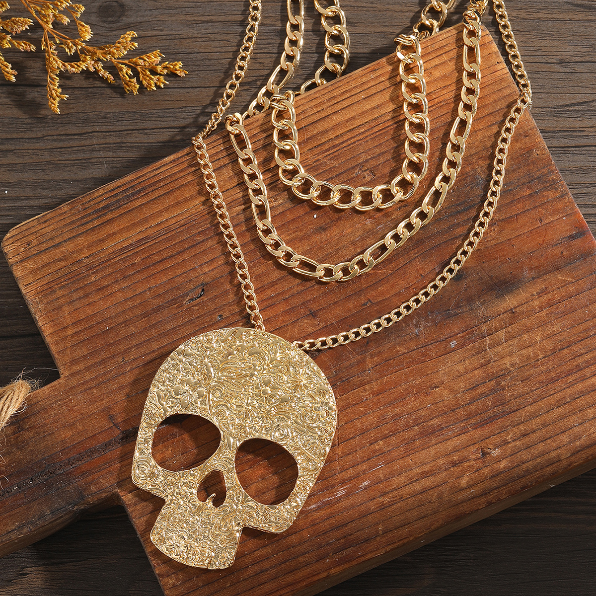 Fashion Skull Metal Plating Unisex Layered Necklaces 1 Piece