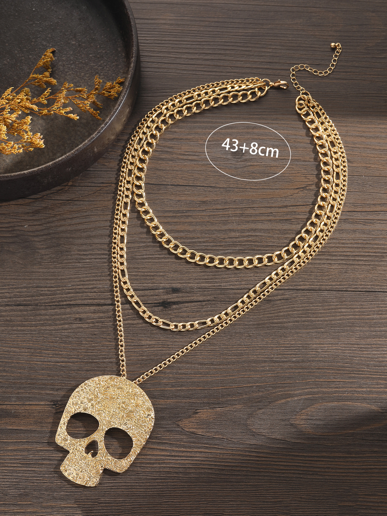 Fashion Skull Metal Plating Unisex Layered Necklaces 1 Piece