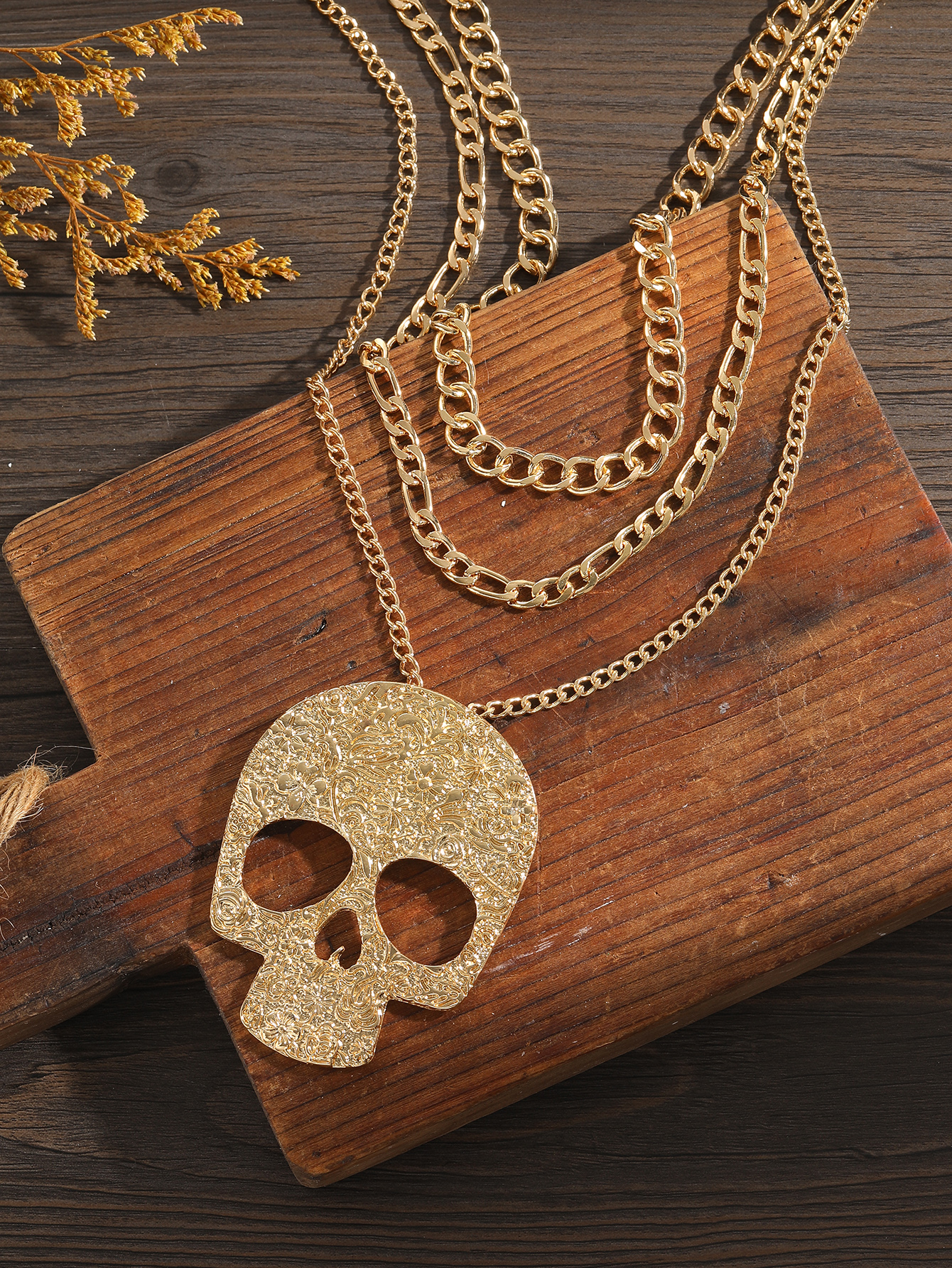 Fashion Skull Metal Plating Unisex Layered Necklaces 1 Piece