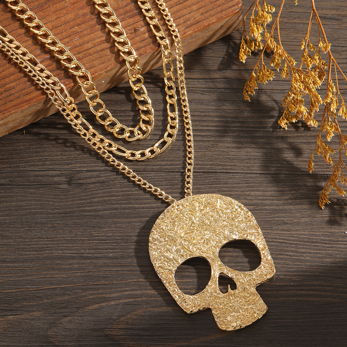 Fashion Skull Metal Plating Unisex Layered Necklaces 1 Piece