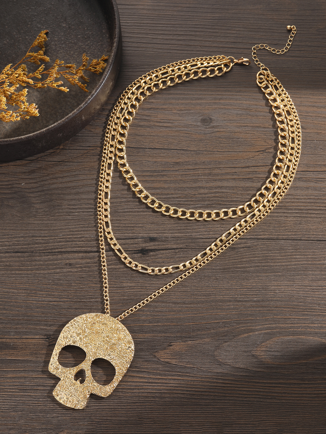 Fashion Skull Metal Plating Unisex Layered Necklaces 1 Piece