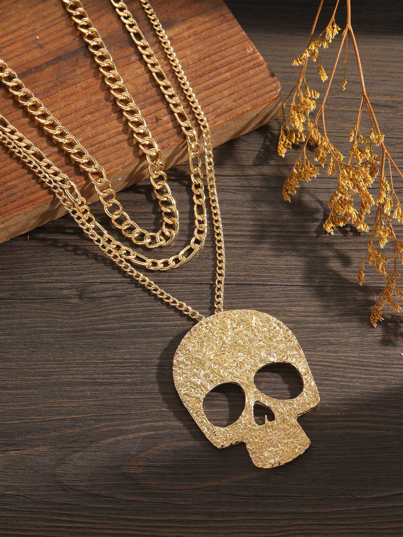 Fashion Skull Metal Plating Unisex Layered Necklaces 1 Piece