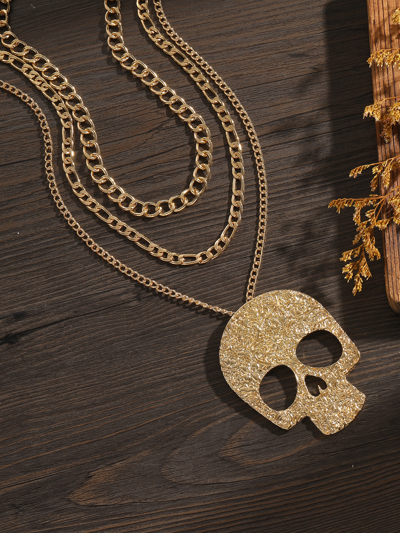 Fashion Skull Metal Plating Unisex Layered Necklaces 1 Piece