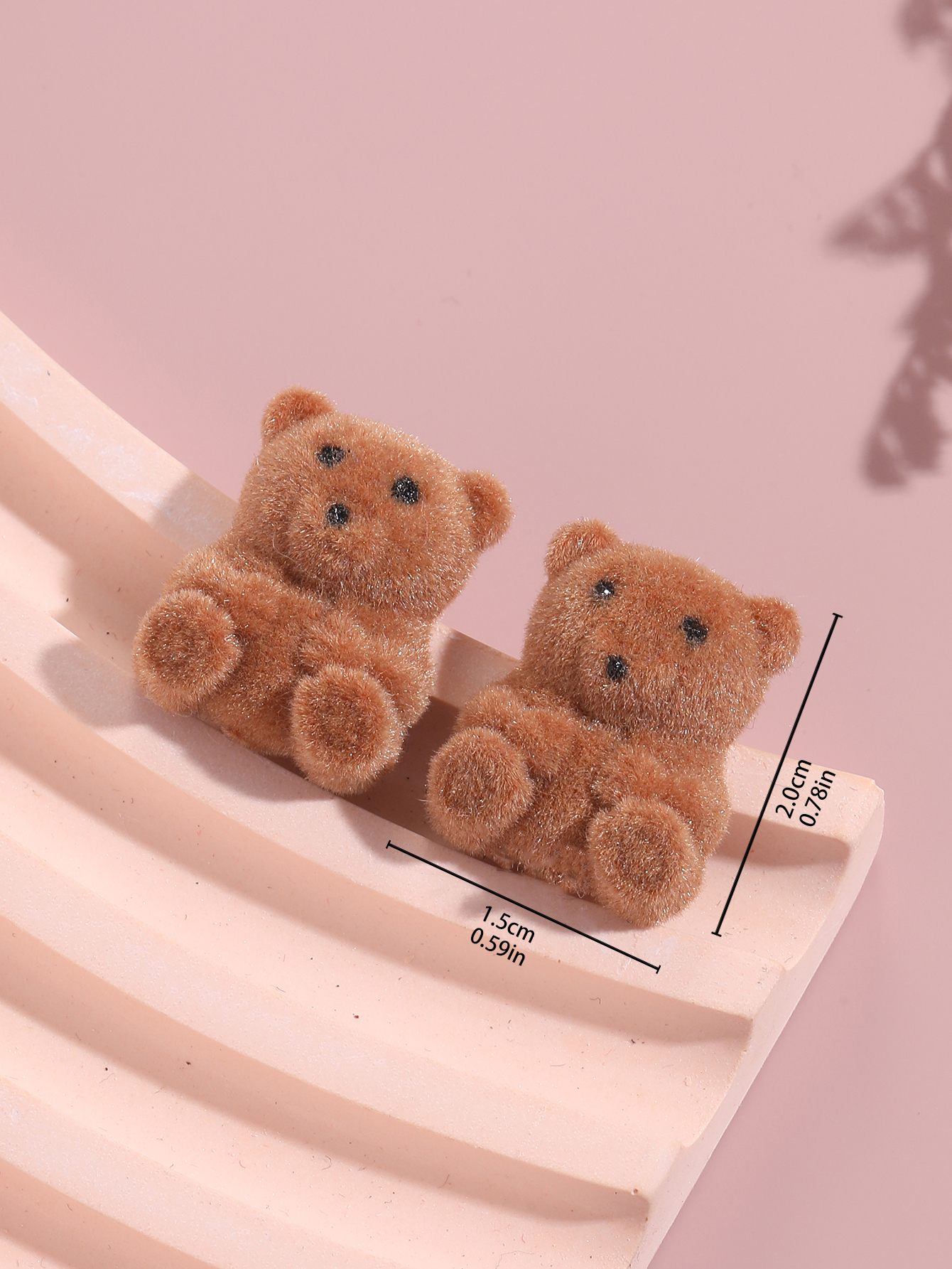 Cute Bear Plush Womenu0027S Ear Studs 1 Pair