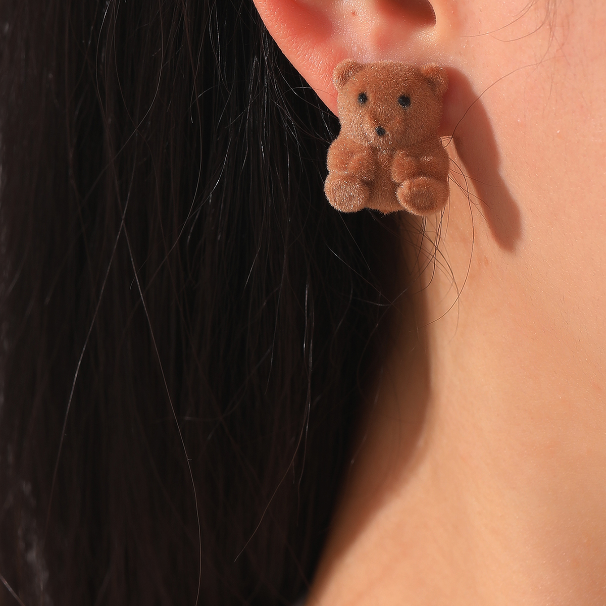 Cute Bear Plush Womenu0027S Ear Studs 1 Pair