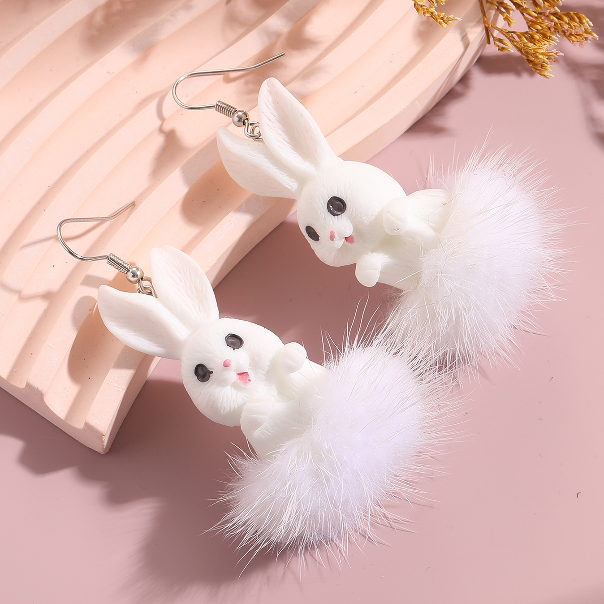 Fashion Rabbit Plush Womenu0027S Drop Earrings 1 Pair