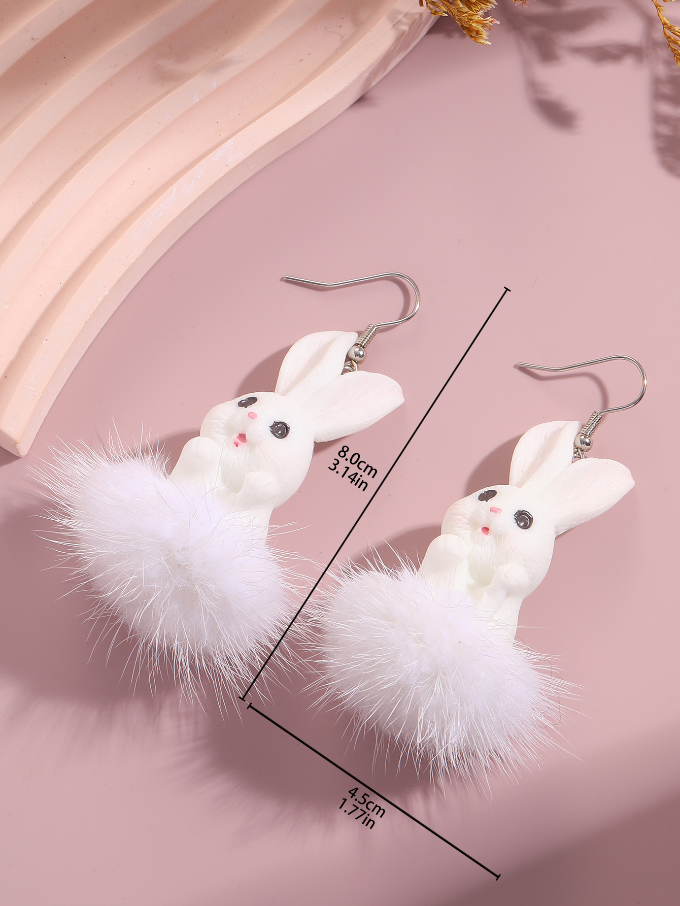 Fashion Rabbit Plush Womenu0027S Drop Earrings 1 Pair