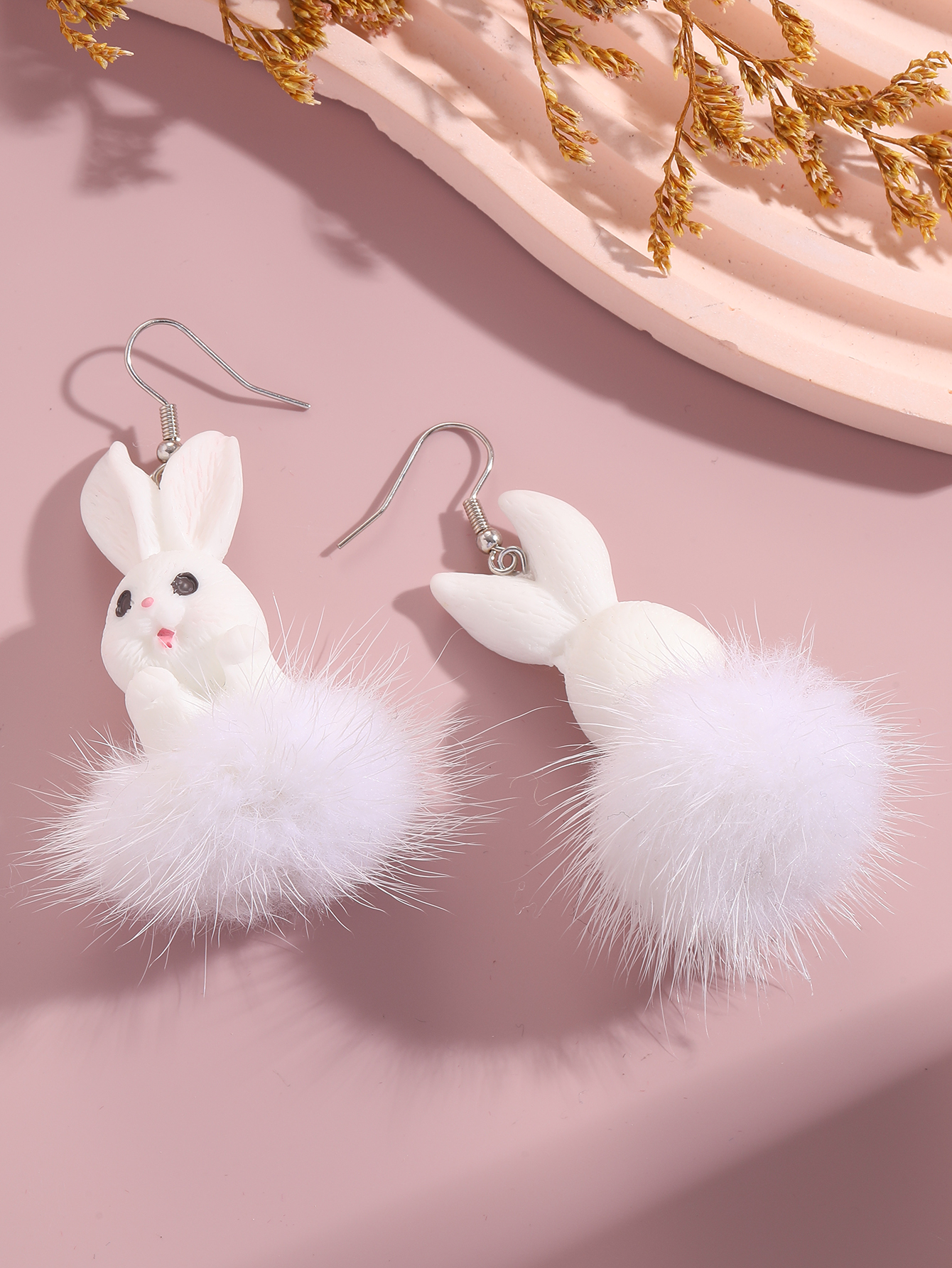 Fashion Rabbit Plush Womenu0027S Drop Earrings 1 Pair