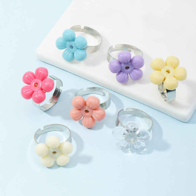 Cute Flower Resin Womenu0027S Open Ring 1 Piece