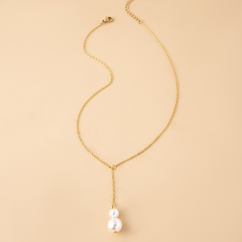 Simple Style Geometric Alloy Tassel Artificial Pearls Womenu0027S Pendant Necklace 1 Piece