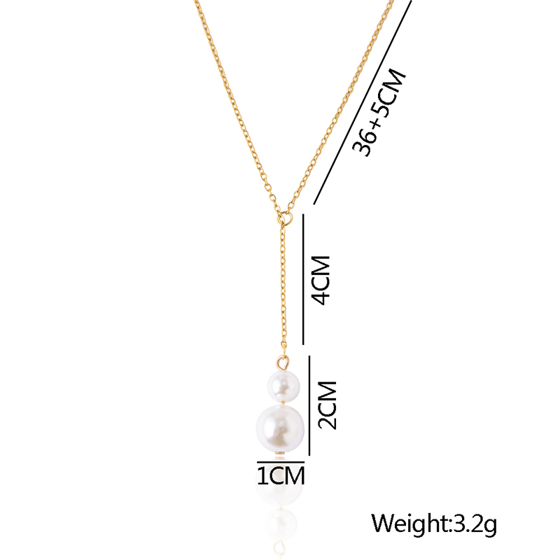 Simple Style Geometric Alloy Tassel Artificial Pearls Womenu0027S Pendant Necklace 1 Piece