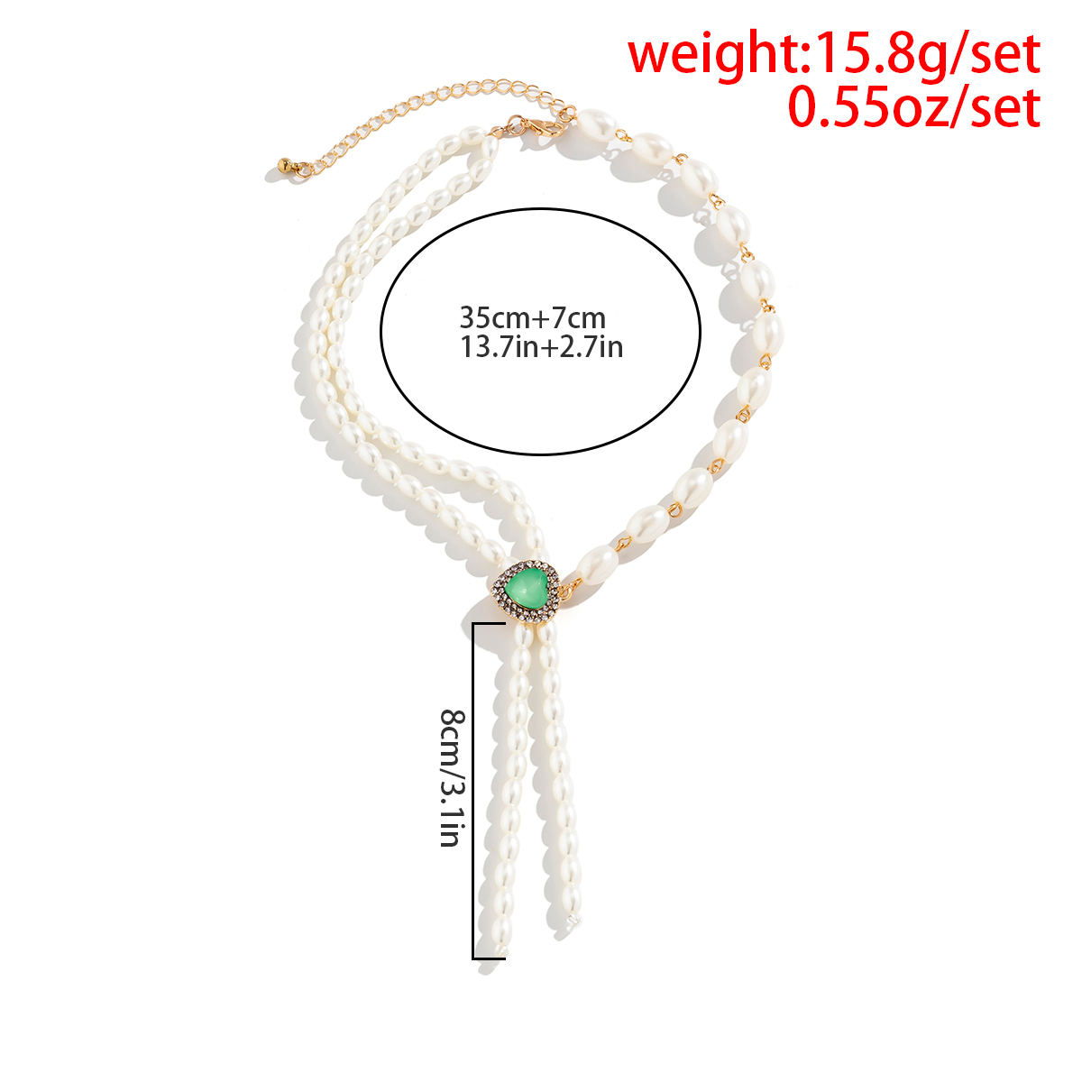 Fashion Heart Shape Imitation Pearl Alloy Beaded Inlay Rhinestones Womenu0027S Pendant Necklace 1 Pi