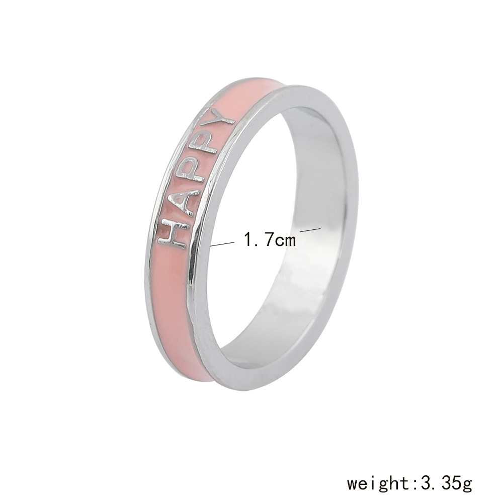 Sweet Letter Alloy Enamel Womenu0027S Rings 1 Piece