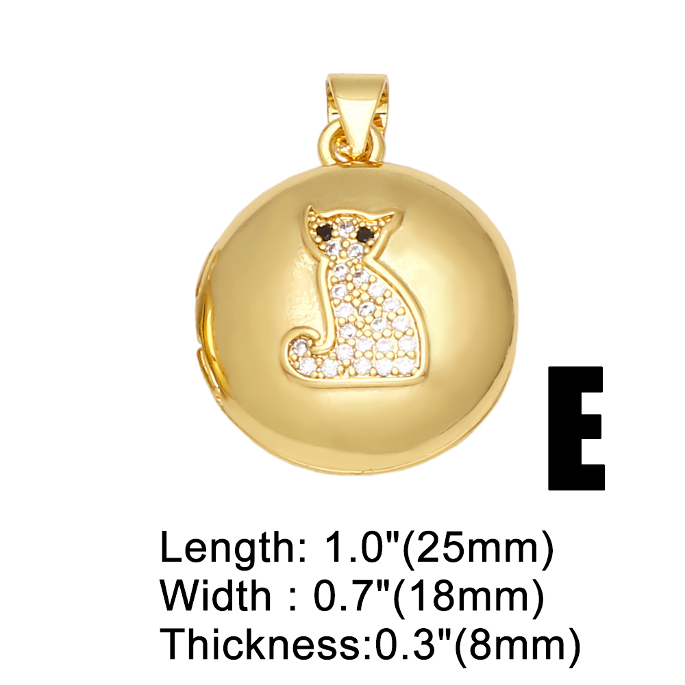 Simple Style Cartoon Character Dog Cat Copper Gold Plated Zircon Jewelry Accessories 1 Piece