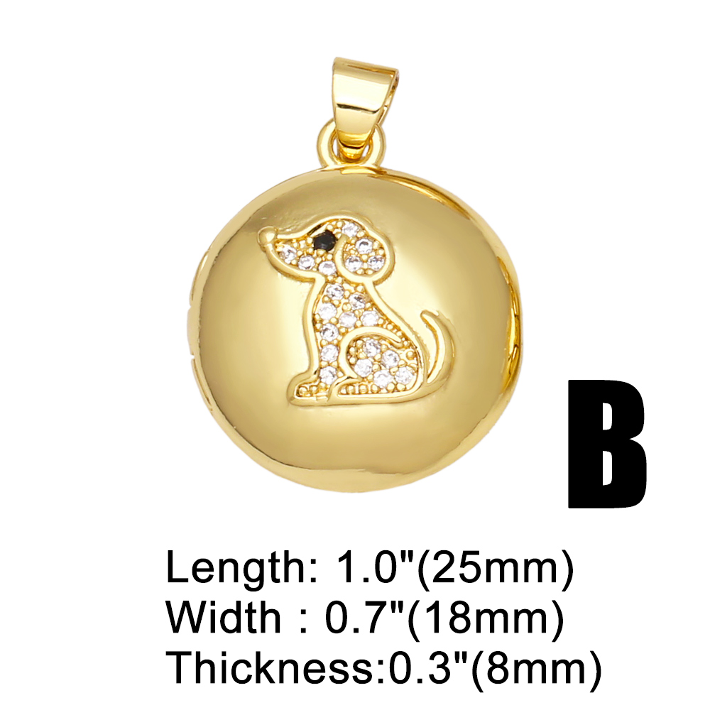 Simple Style Cartoon Character Dog Cat Copper Gold Plated Zircon Jewelry Accessories 1 Piece