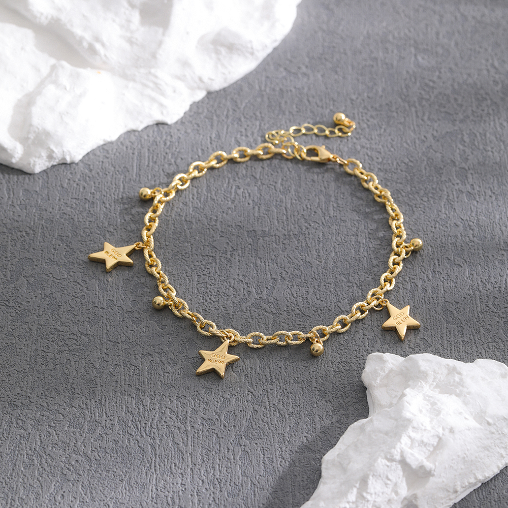 Casual Heart Shape Alloy Beaded Natural Stone Womenu0027S Anklet 1 Piece