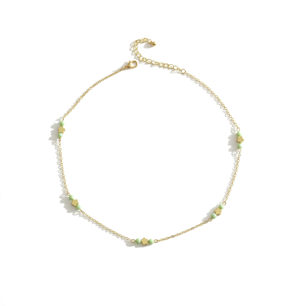 Casual Heart Shape Alloy Beaded Natural Stone Womenu0027S Anklet 1 Piece