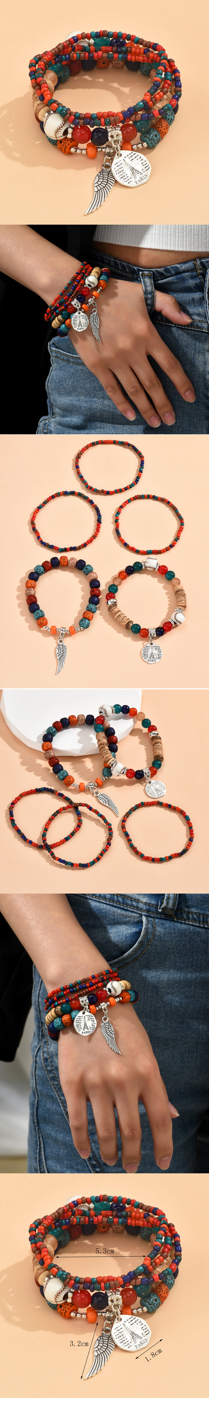 Ethnic Style Geometric Beaded Alloy Womenu0027S Bracelets 1 Set