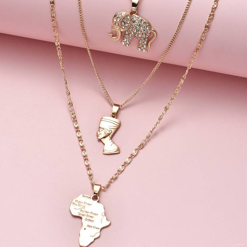 Fashion Star Heart Shape Lightning Alloy Plating Inlay Rhinestones Womenu0027S Layered Necklaces 1 P