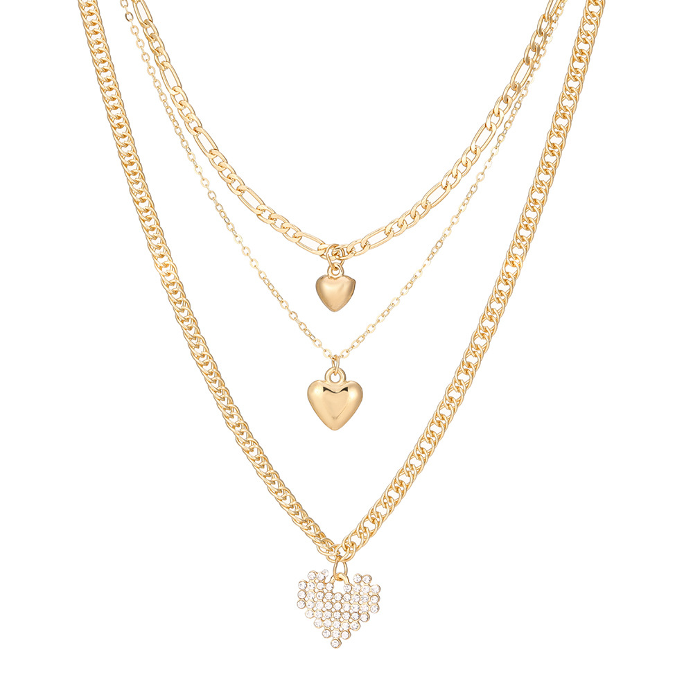 Fashion Star Heart Shape Lightning Alloy Plating Inlay Rhinestones Womenu0027S Layered Necklaces 1 P