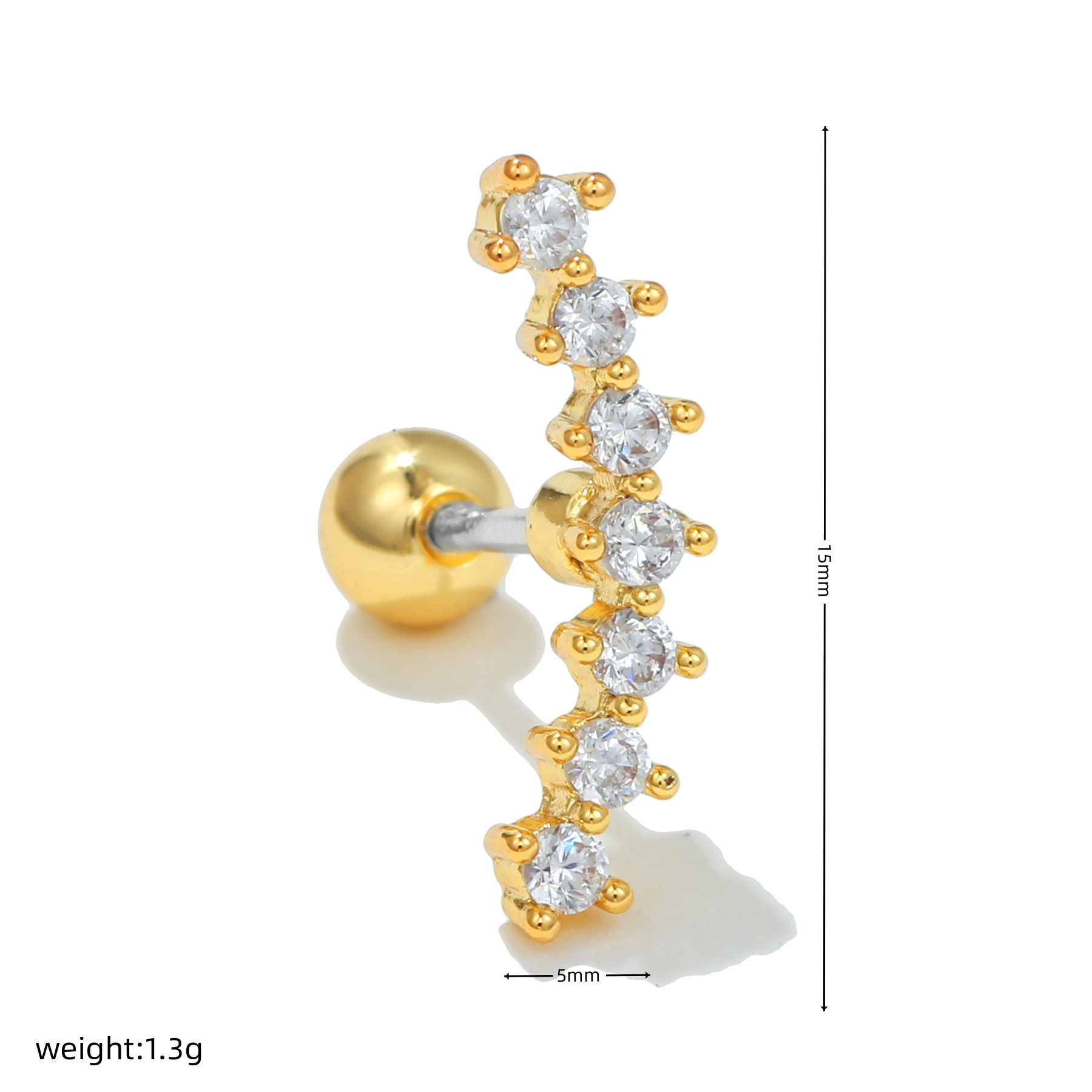 Fashion Geometric Stainless Steel Inlay Zircon Ear Studs 1 Piece