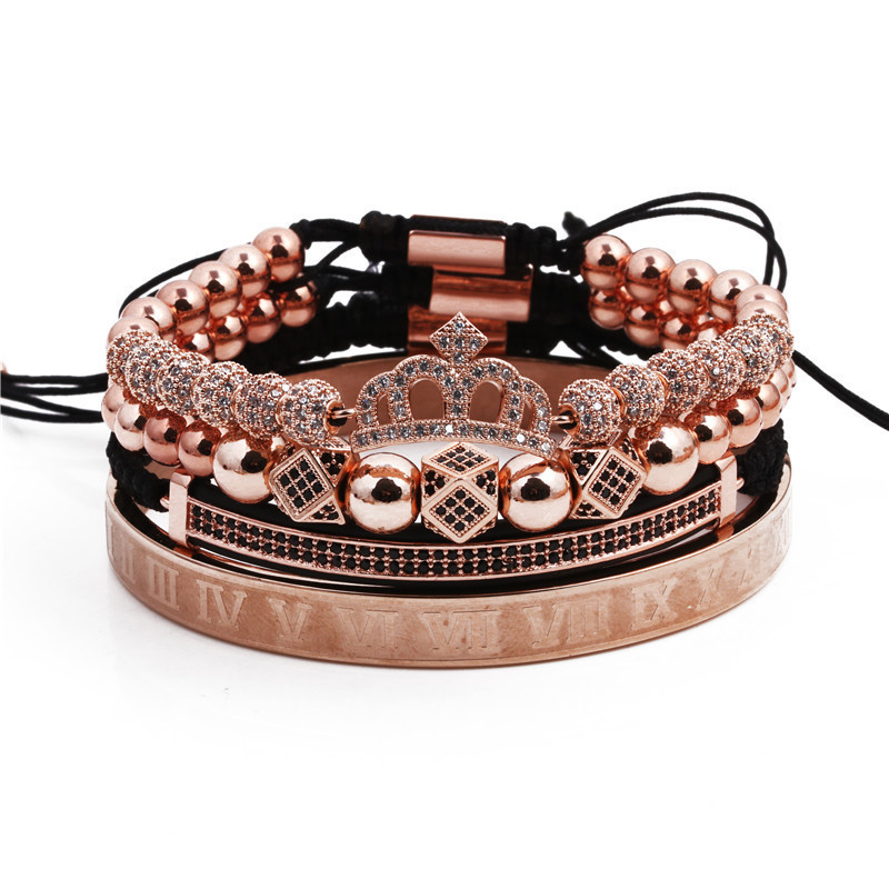 Fashion Crown Copper Plating Zircon Bracelets