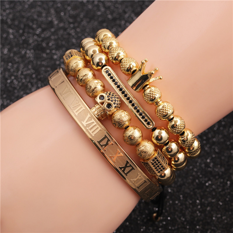 Fashion Crown Copper Plating Zircon Bracelets